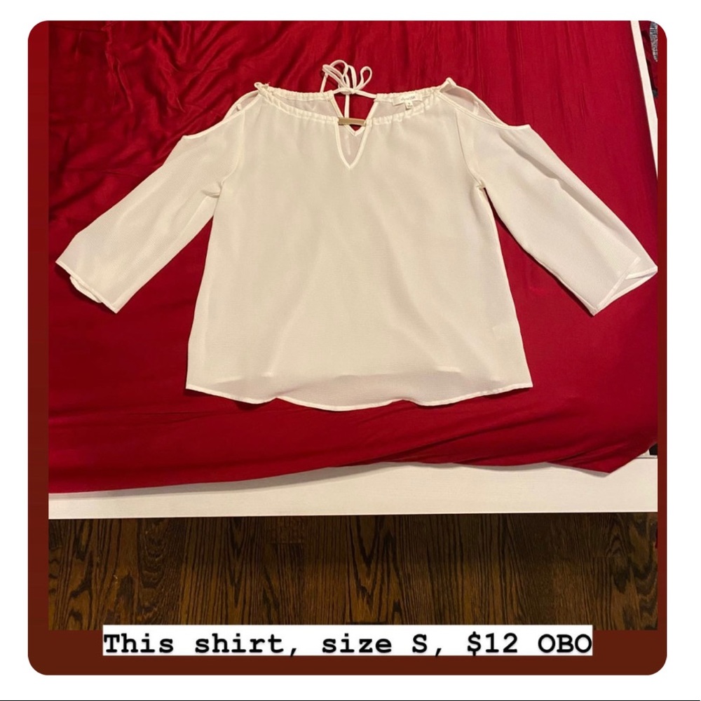 Airy 3/4 sleeves off shoulder white blouse